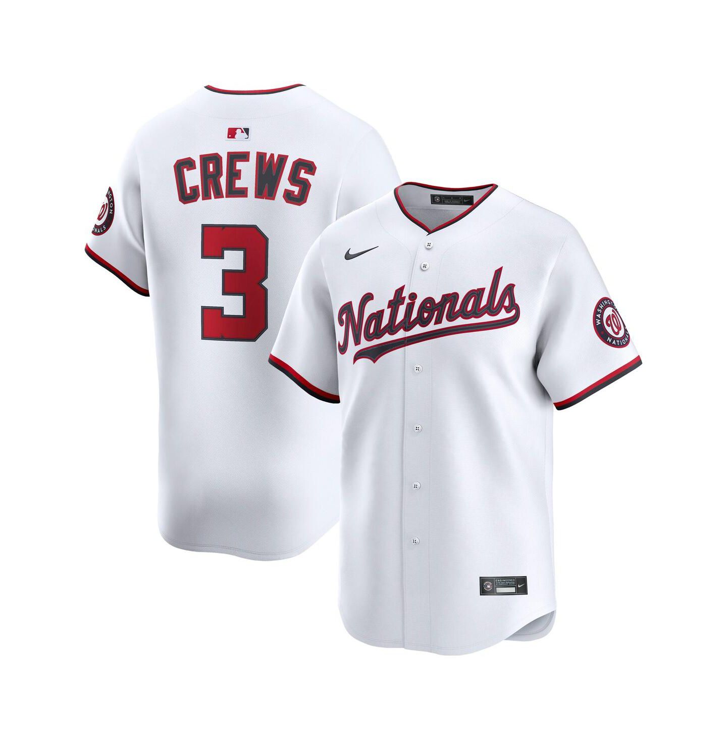 Мужской топ Nike Dylan Crews White Washington Nationals Alternate Limited Player Jersey — фото 1