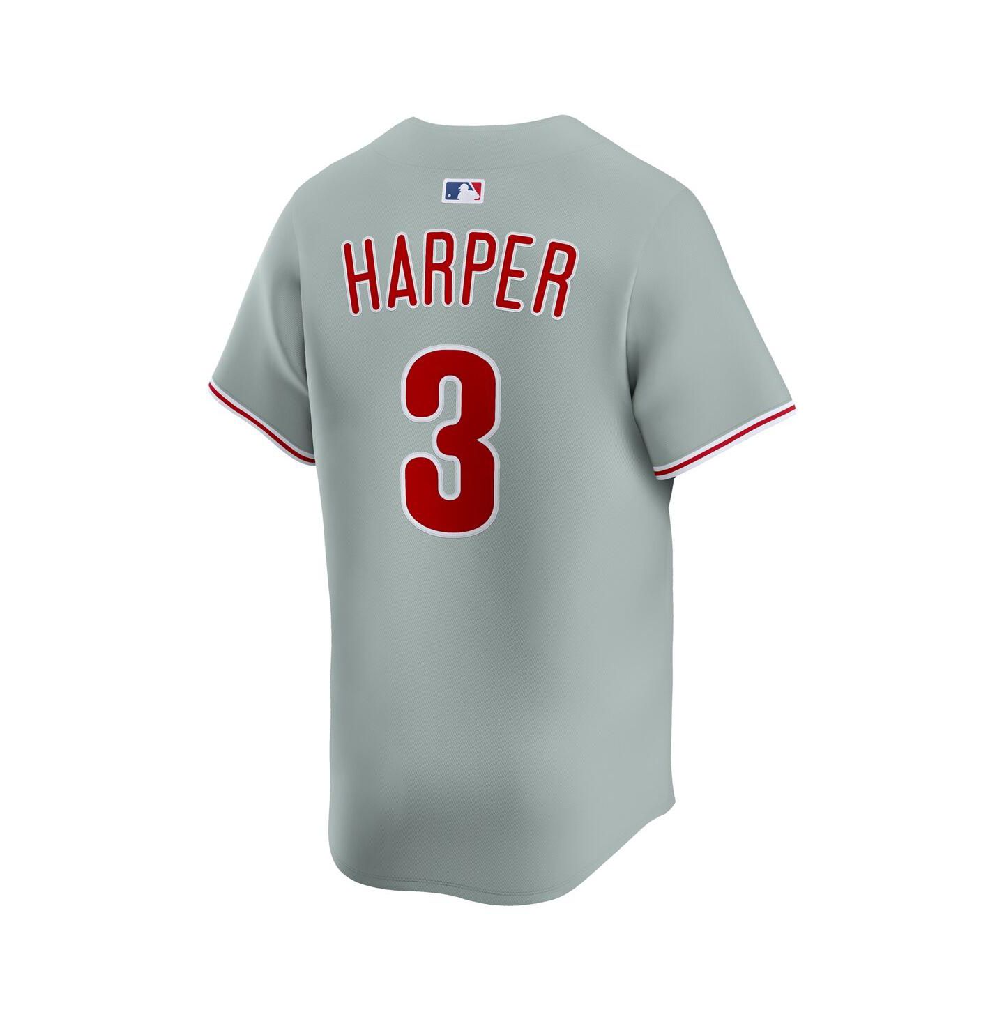 Мужской топ Nike Bryce Harper Gray Philadelphia Phillies Alternate Limited Player Jersey — фото 2