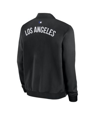 Men's Black Los Angeles Dodgers Authentic Collection Dugout Full-Zip Bomber Jacket