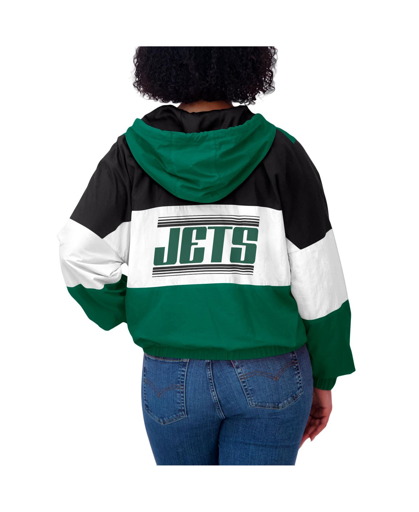 Женская куртка WEAR by Erin Andrews Green New York Jets Color Block Full-Zip Windbreaker — фото 3