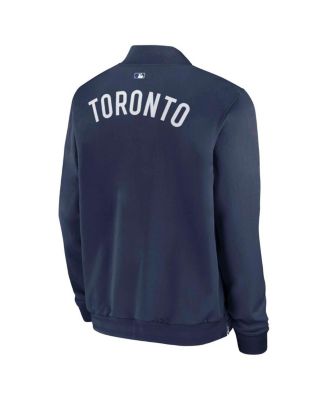 Men's Navy Toronto Blue Jays Authentic Collection Dugout Full-Zip Bomber Jacket
