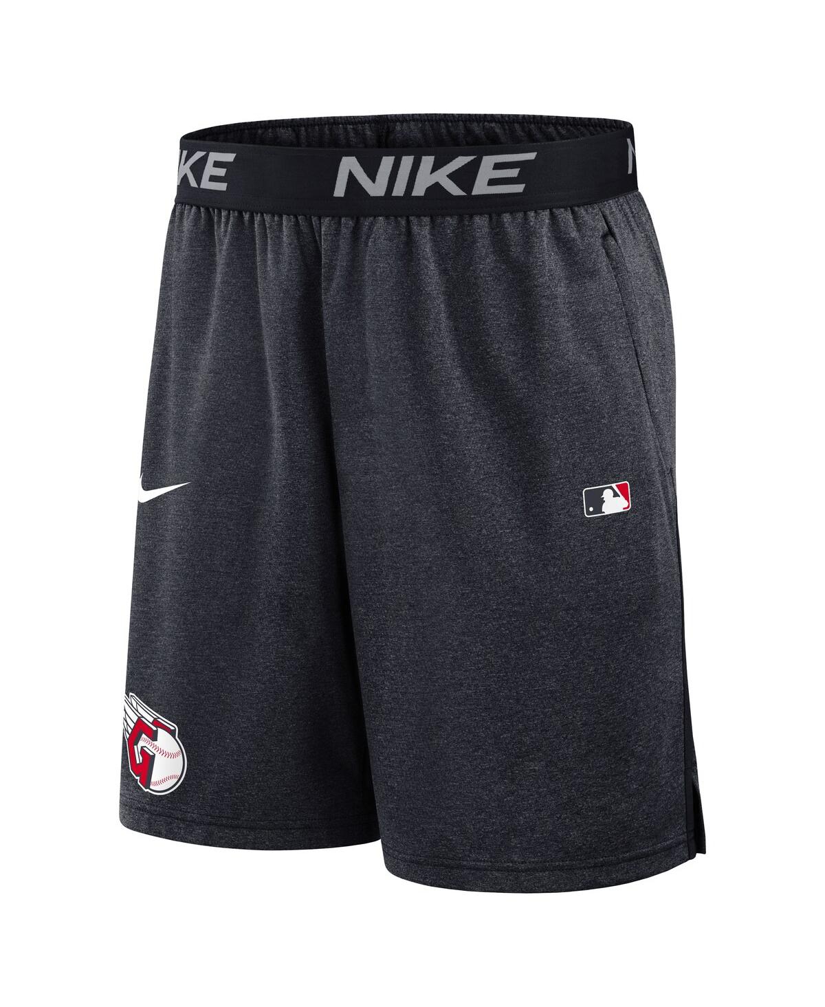 Nike Men's Navy Cleveland Guardians Authentic Collection Performance Knit Shorts In Gray