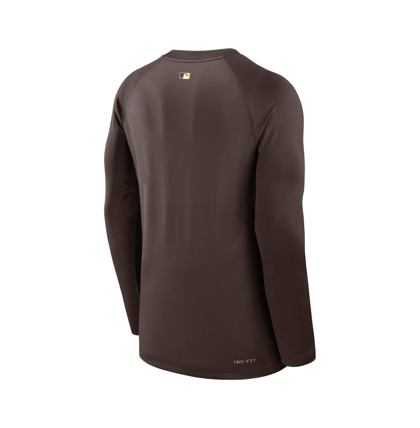 Мужская футболка Nike Brown San Diego Padres Authentic Collection Game Time Raglan Performance Long Sleeve — фото 2