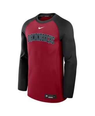 Men's Red/Black Arizona Diamondbacks Authentic Collection Game Time Raglan Performance Long Sleeve T-Shirt