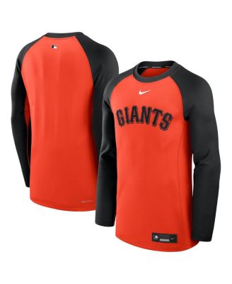 Nike - Men's Orange/Black San Francisco Giants Authentic Collection Game Time Raglan Performance Long Sleeve T-Shirt