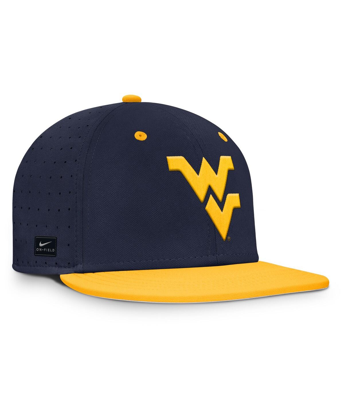 Nike Men's Navy West Virginia Mountaineers On-field Dugout True Performance Fitted Hat In Navy