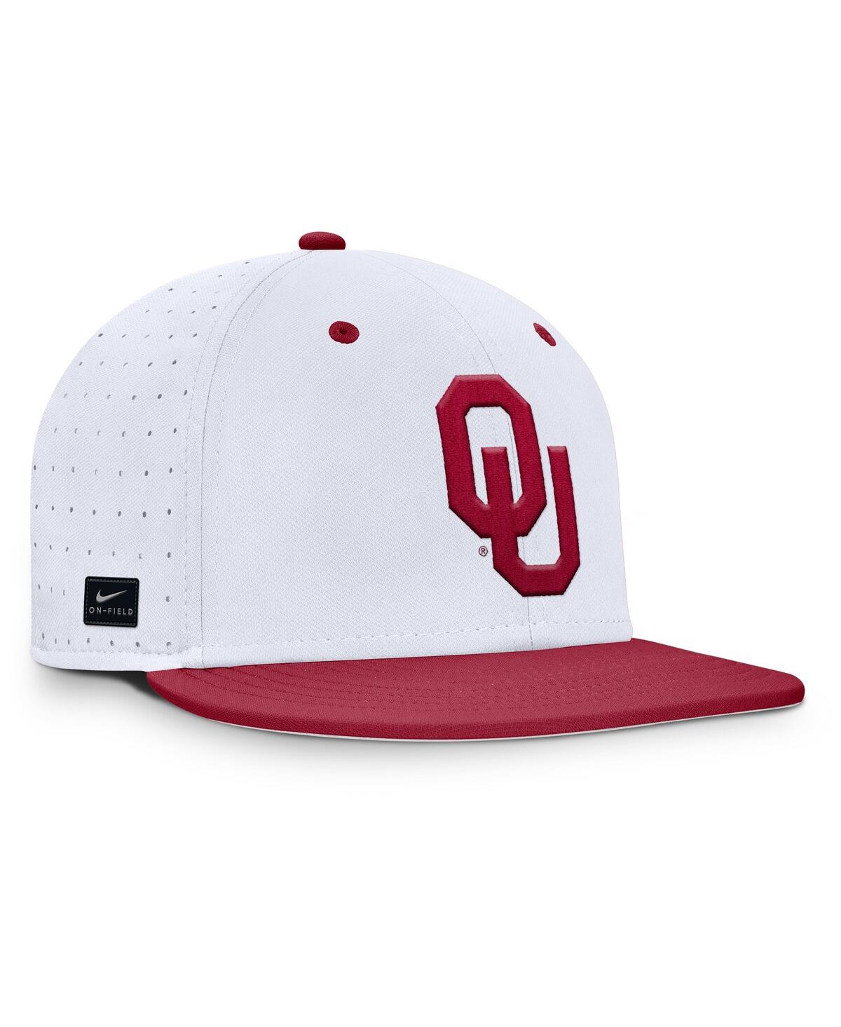 Nike Men's White Oklahoma Sooners On-field Dugout True Performance Fitted Hat In White