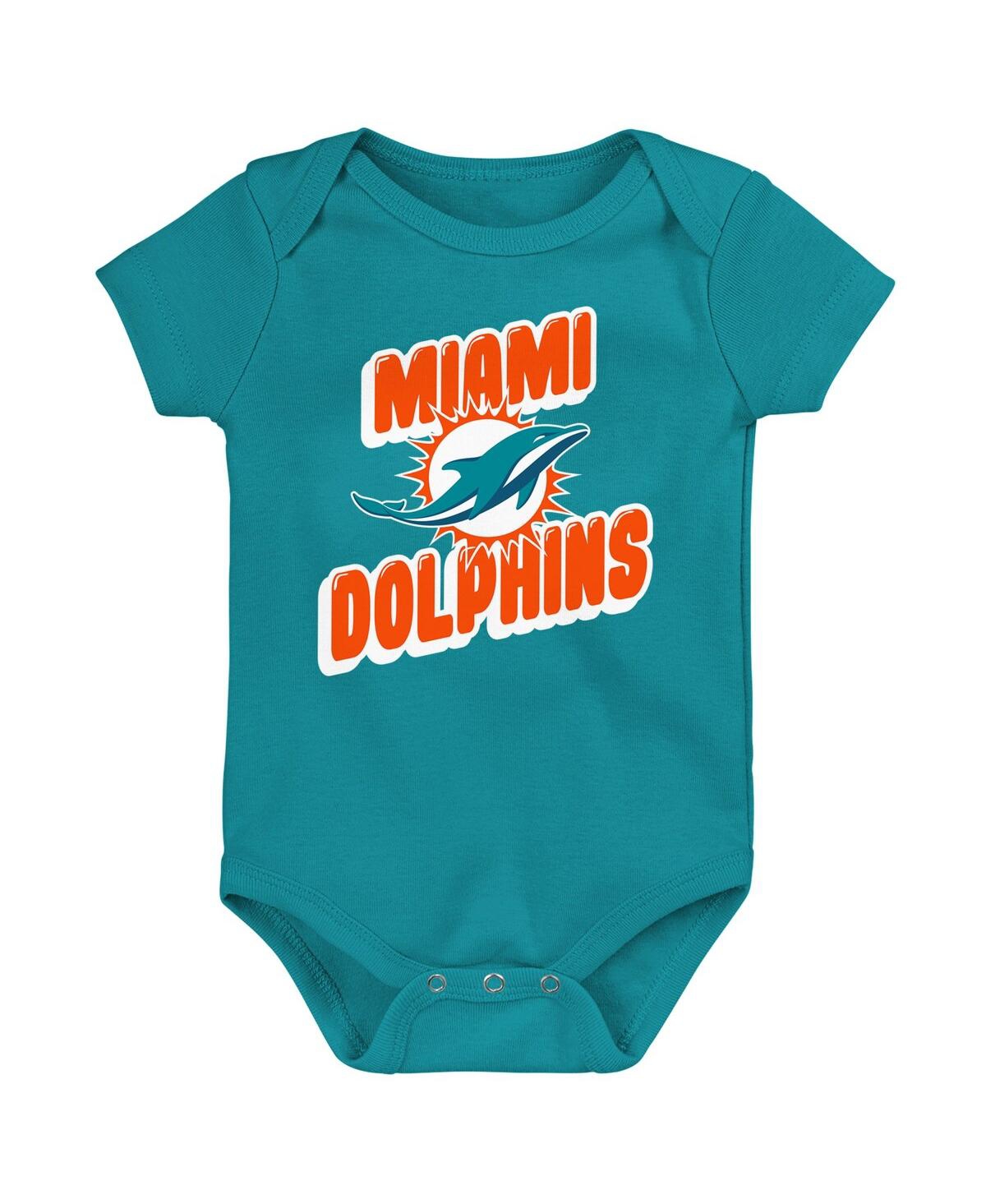 Outerstuff Baby Boys And Girls 3-piece Miami Dolphins Play Day Bodysuit