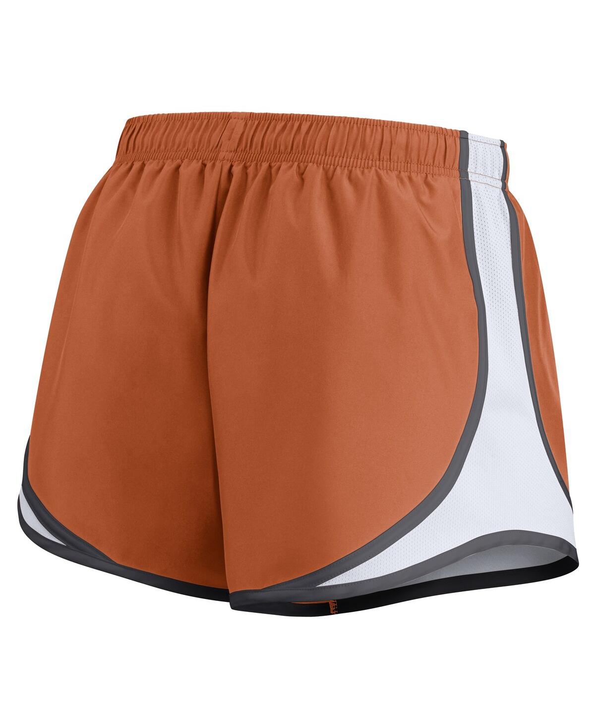 Nike Women's Texas Orange Texas Longhorns Spring Break Tempo Performance Shorts In Burnt Orange,white