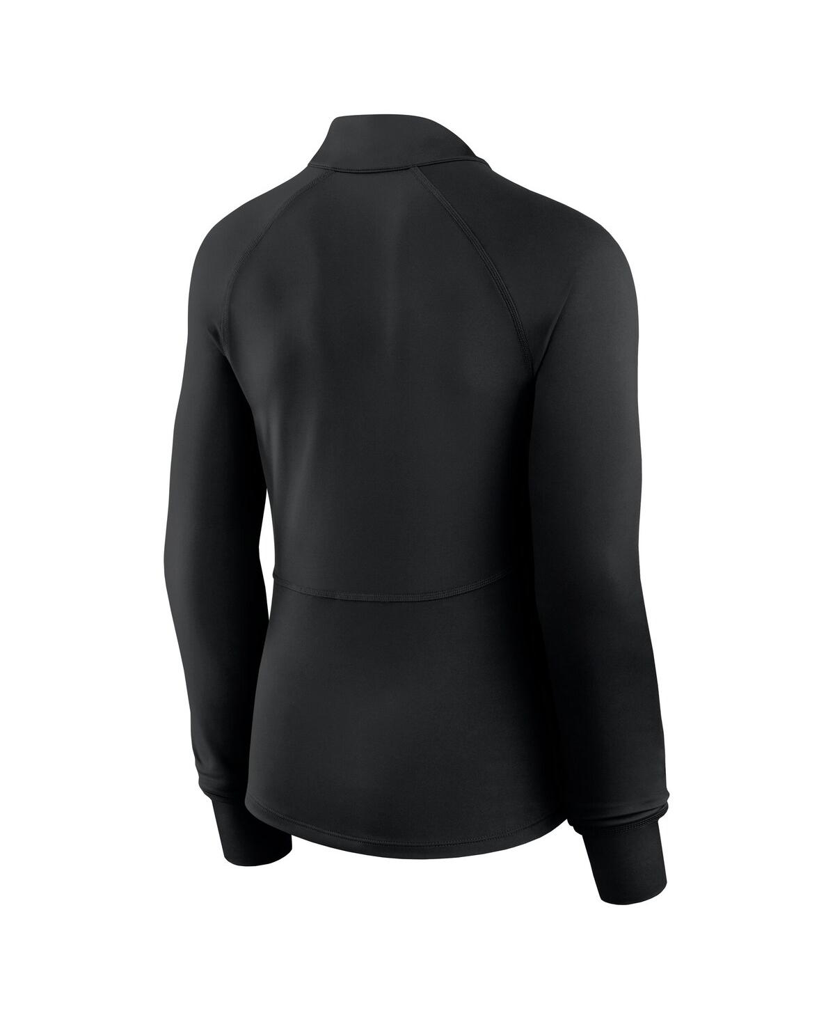 Fanatics Women's Black Boston Celtics Elements Match Raglan Quarter-zip Top In Black