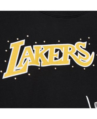 Women's Black Los Angeles Lakers Hardwood Classics Home Team Pullover Sweatshirt