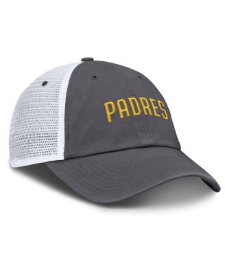 Men's Gray San Diego Padres Wordmark Club Adjustable Trucker Hat