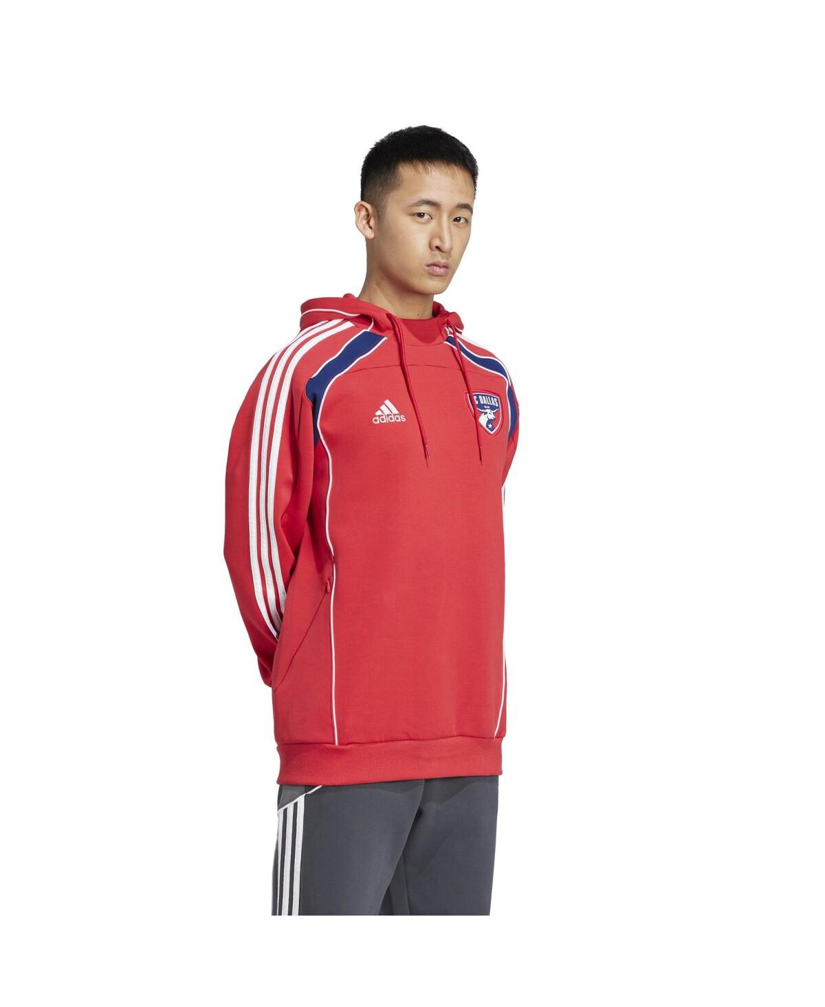 Adidas Originals Men's Red Fc Dallas 2025 Travel Pullover Hoodie In Red