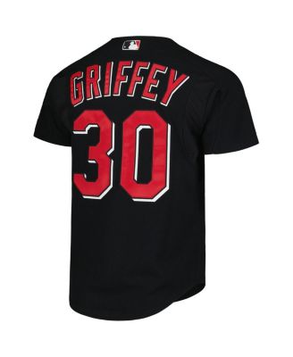 Mitchell Ness Men's Ken Griffey Jr. Black Cincinnati Reds Cooperstown Collection Authentic Mesh Batting Practice Jersey