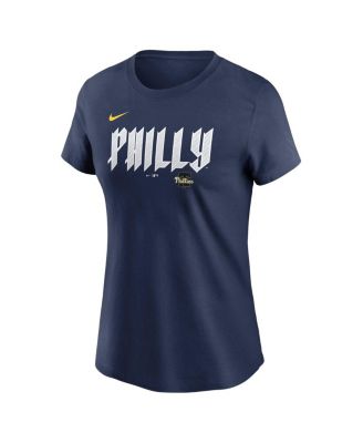 Women's Bryce Harper Navy Philadelphia Phillies 2024 City Connect Fuse Player Name Number T-Shirt