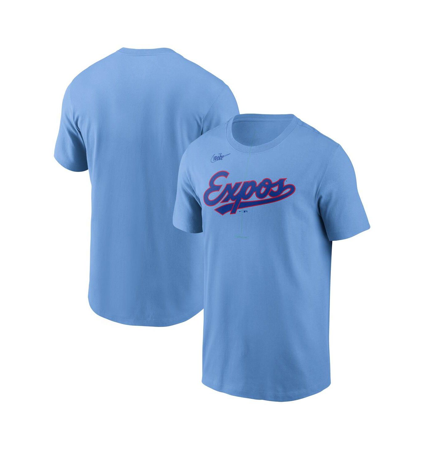 Мужская футболка Nike Powder Blue Montreal Expos Cooperstown Wordmark — фото 1