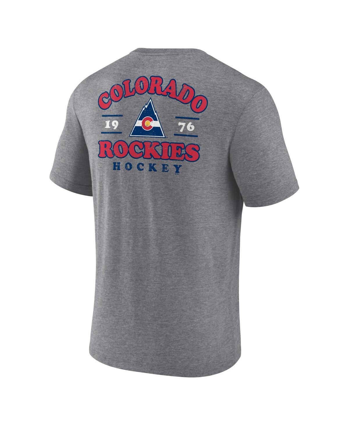 Fanatics Men's Heather Gray Co Rockies Vintage Hockey Winger Tri-blend T-shirt In Heather Gray