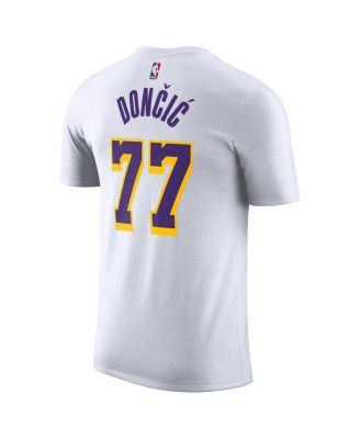 Men's Luka Doncic White Los Angeles Lakers Statement Edition Name Number T-Shirt