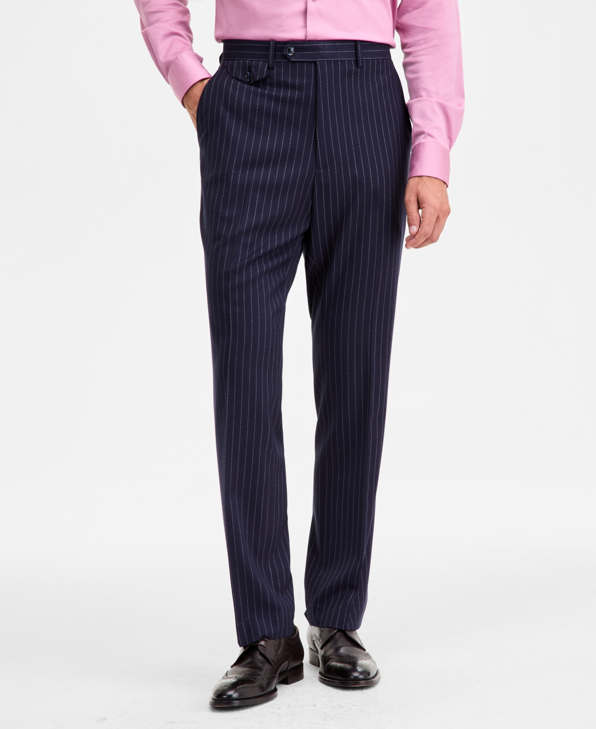 Tayion Collection Men's Classic-fit Pinstripe Suit Separate Pants In Blue