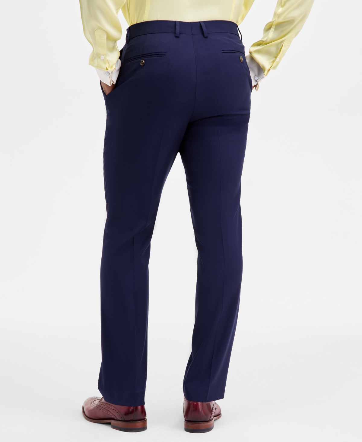 Tayion Collection Men's Classic-fit Solid Suit Separate Pants In Blue
