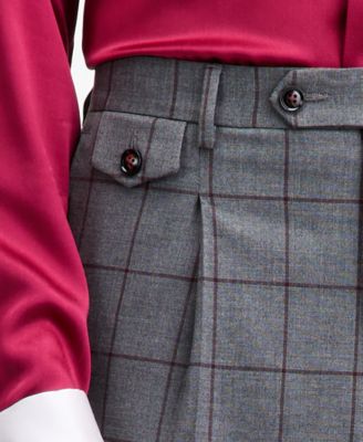 Men's Classic-Fit Windowpane Suit Pants