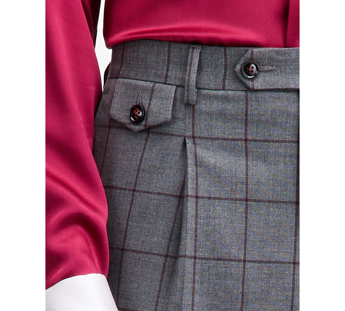 Tayion Collection Men's Classic-Fit Windowpane Suit Pants