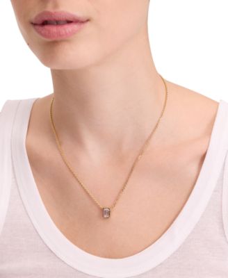 Cubic Zirconia Pendant Necklace, 16" + 3" extender 
