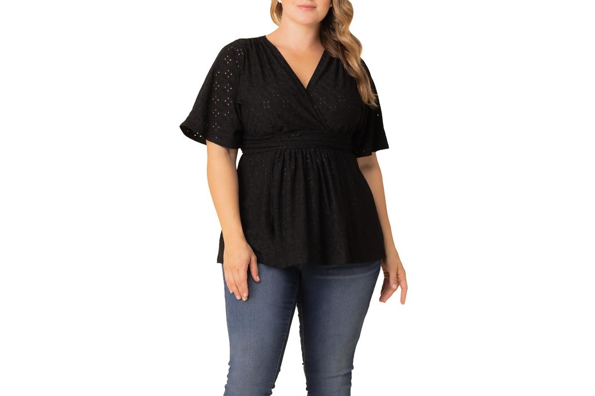 Plus Size Sunny Day Eyelet Top - White