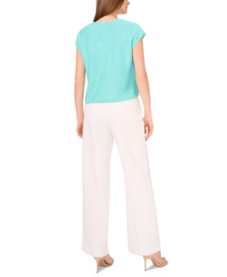 Women's Shine V-Neck Cap-Sleeve Sweater