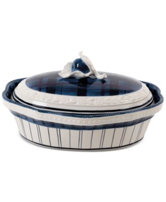 Fitz and Floyd Earthenware Bristol Covered Serving Dish