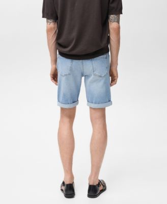 Men's Slim-Fit Denim Bermuda Shorts