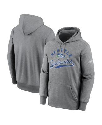Nike - Men's Heather Gray Seattle Seahawks Performance Fleece Pullover Hoodie