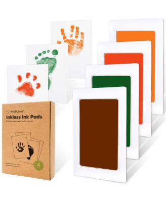 4pk Inkless Ink Pad for Baby Hand and Footprint Kit, Clean Touch Dog Paw, Dog Nose Print Kit, Baby & Pet Safe
