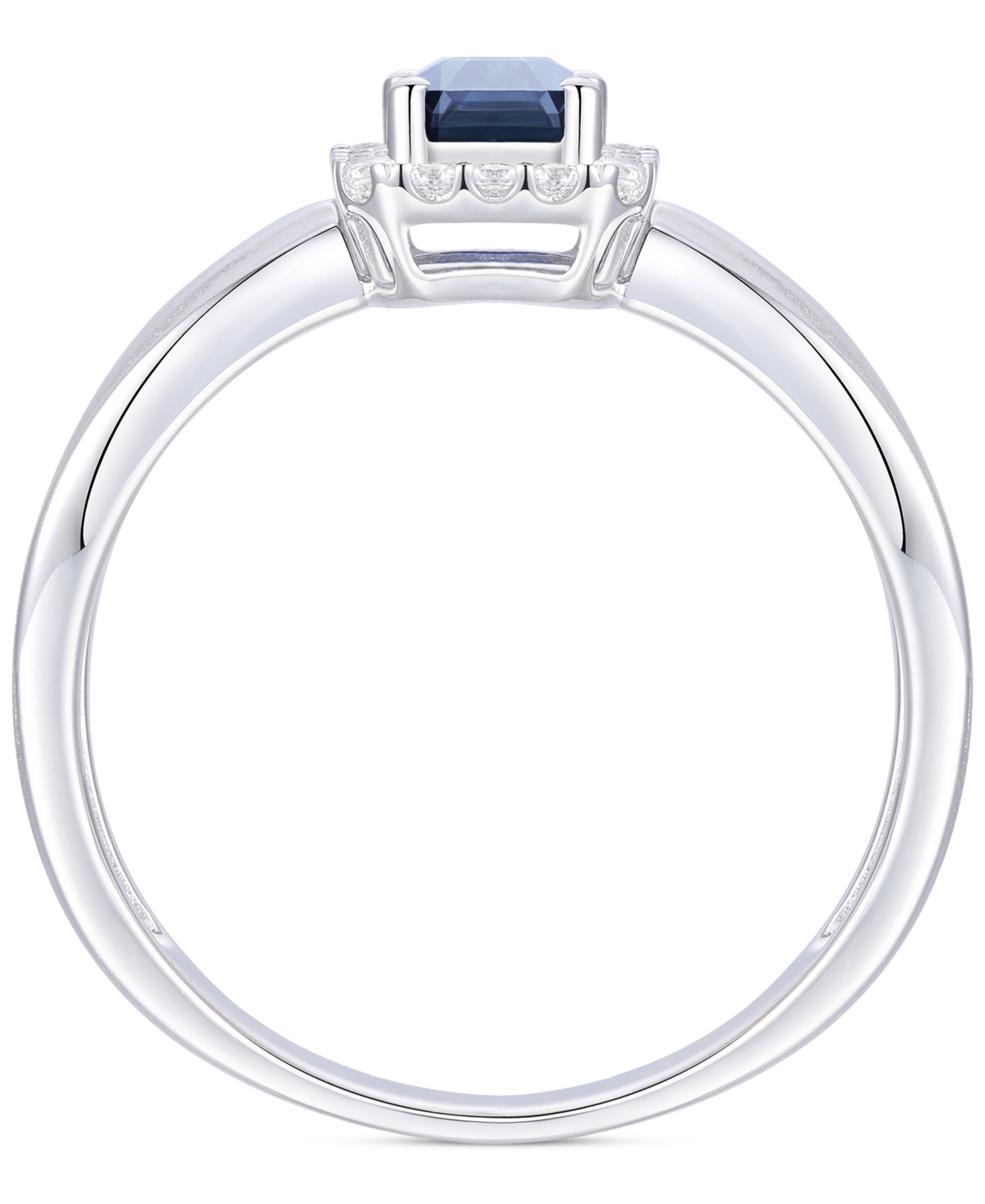 Macy's Emerald (5/8 Ct. T.w.) & Diamond (1/6 Ct. T.w.) Halo Ring In 14k Gold (also In Ruby & Sapphire) In Sapphire