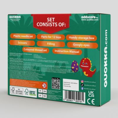 Kids Crafts Ages 4-8 DIY Beginner Needle and Thread Kit - 12 Sewing Kit Basic