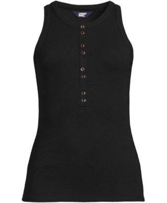 Women's Drapey Rib Fitted Henley Tank Top