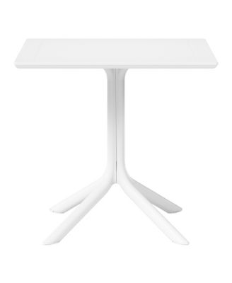 31.5" Square Outdoor Plastic Resin Patio Dining Table for 4