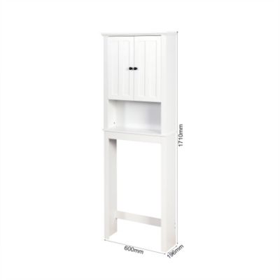 23.62inch x 7.72inch x 67.32inch Bathroom Wooden Storage Cabinet Over The Toilet Space Saver with Adjustable Shelf