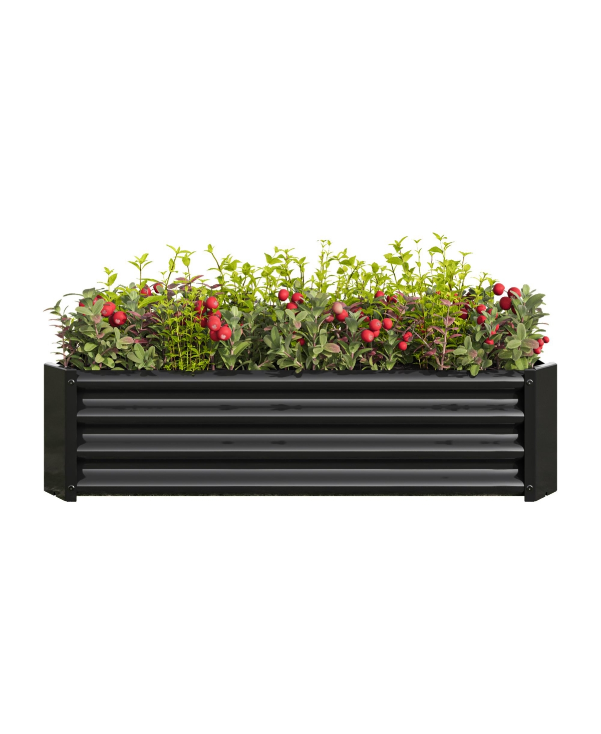 Metal Raised Garden Bed, Rectangle Raised Planter 4&#xD7;2&#xD7;1ft for Flowers Plants, Vegetables Herb Veezyo