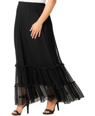 Plus Size Isla Tiered Mesh Maxi Skirt