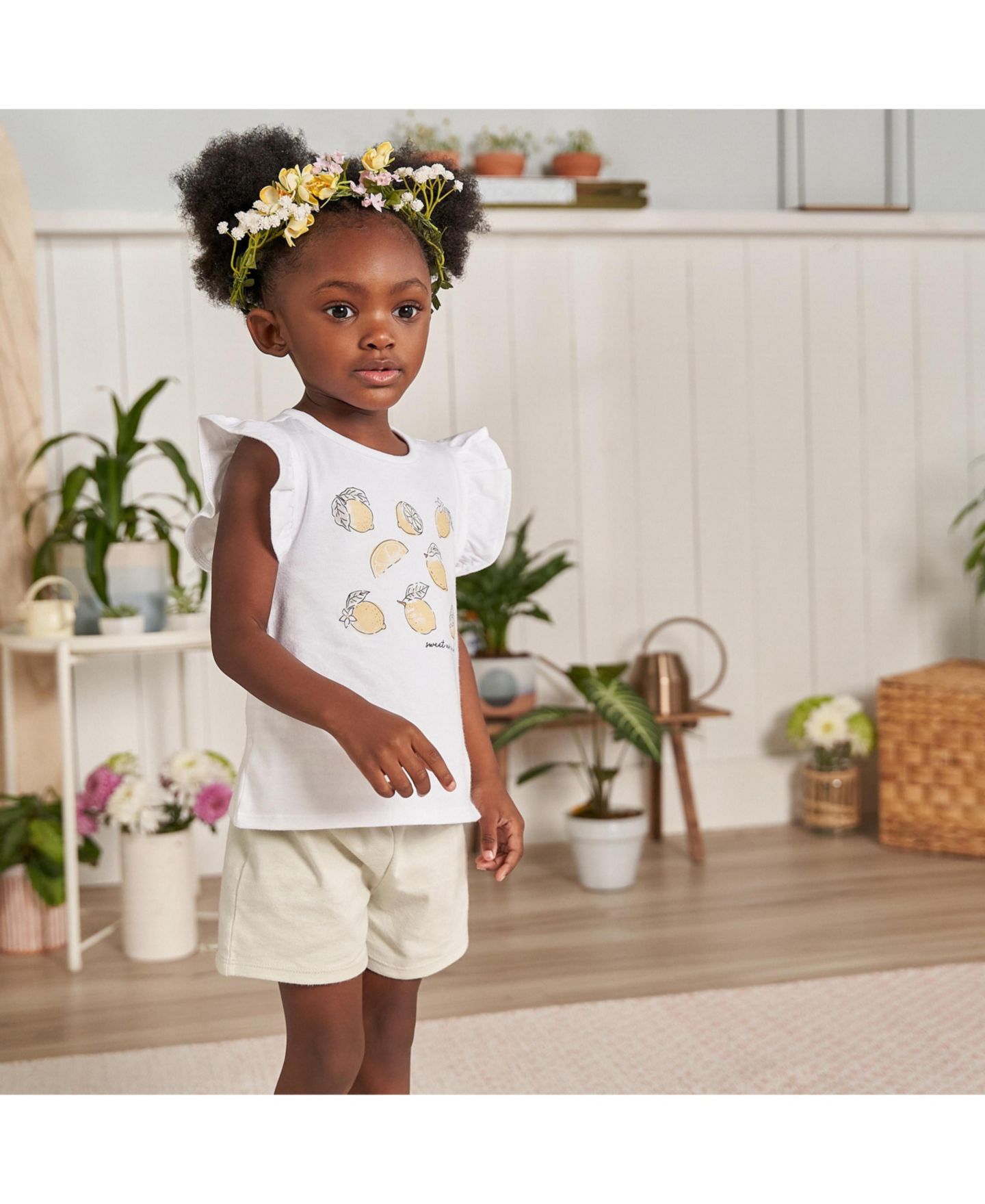 Комплект Gerber Coordinating Shirts and Short Set для девочек-малышей, цвет: Lemons — фото 4
