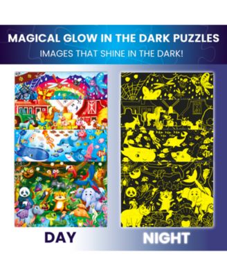 4 x 60 Piece Puzzles for Kids Ages 4-6 – Glow-in-The-Dark Puzzles