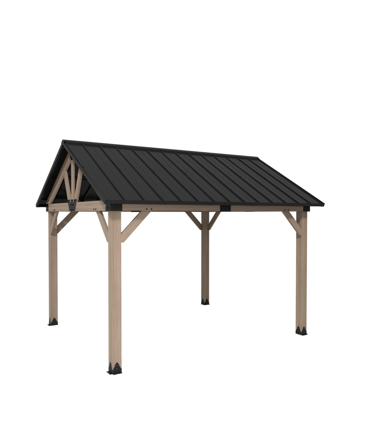 10 x 12 ft. Wood Gazebo Cedar Framed Wooden Gazebo - Greenwich Serie - Black