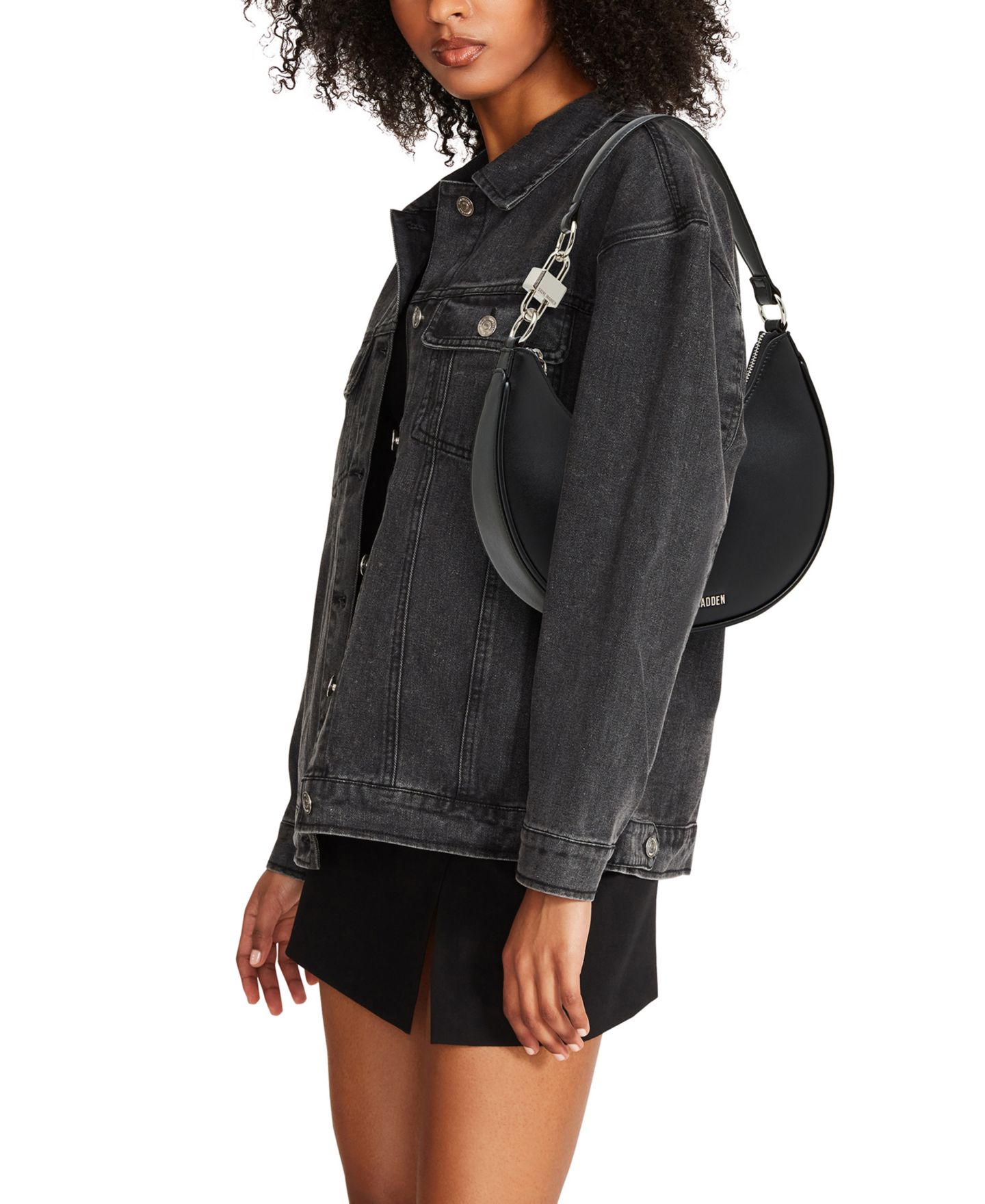 Женская сумка Steve Madden Lohan Small Hobo Handbag, цвет: Чёрный — фото 7