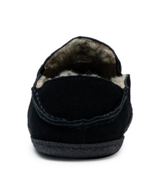 Men's Gary Genuine Suede Moccasin Slippers Sherpa Slip On Shoes