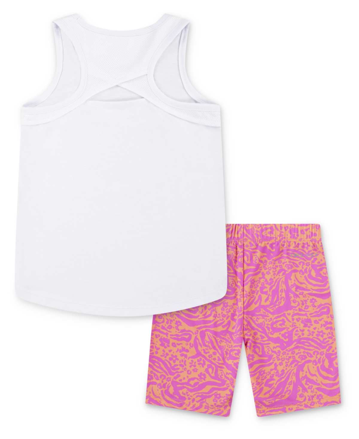 Nike Little Girls 2-piece Wild Flower Printed Bike Shorts Set In Apricot Agate