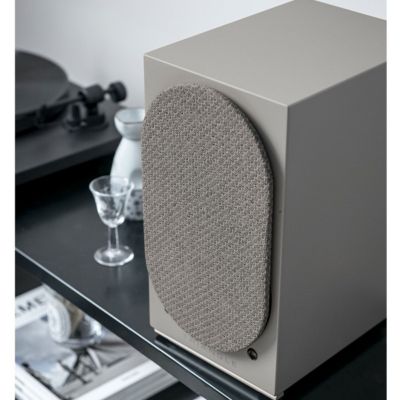 AIO Twin Powered Bookshelf Speakers - Linen Grey