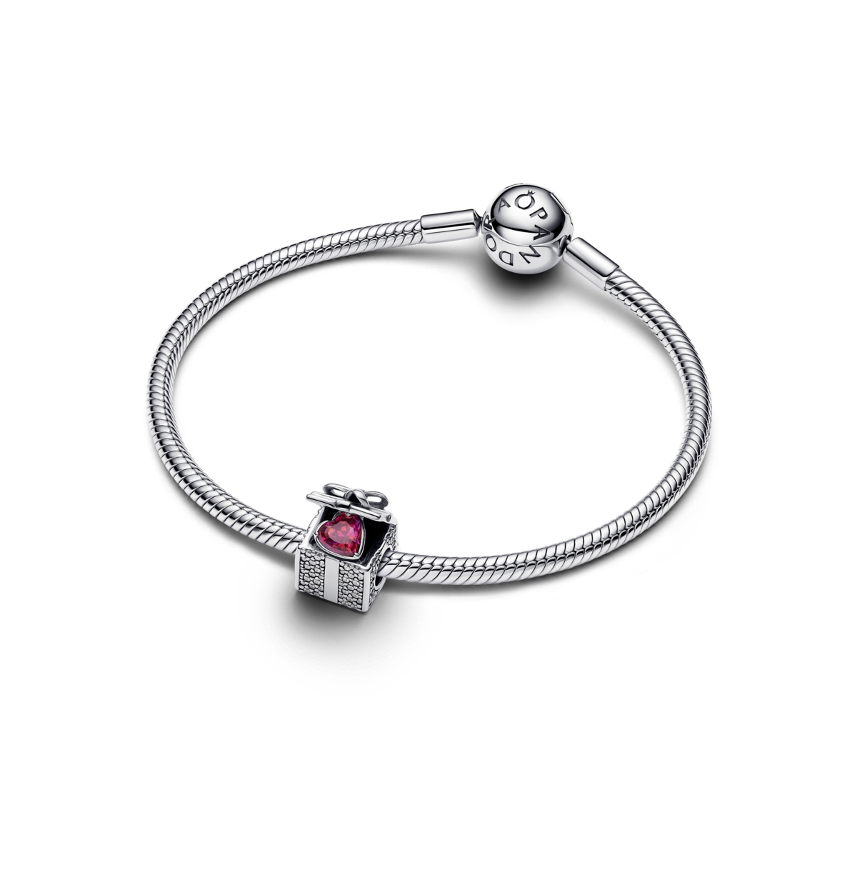 Pandora Sterling Silver Sparkling Gift Box Charms In Sterling Silver