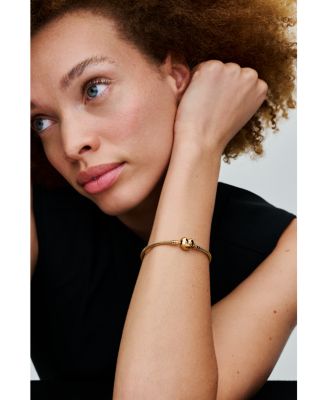 Gold-Plated Moments Heart Clasp Snake Chain Bracelet