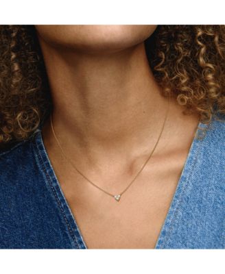 Gold-Plated Triple Stone Heart Collier Pendant Necklace